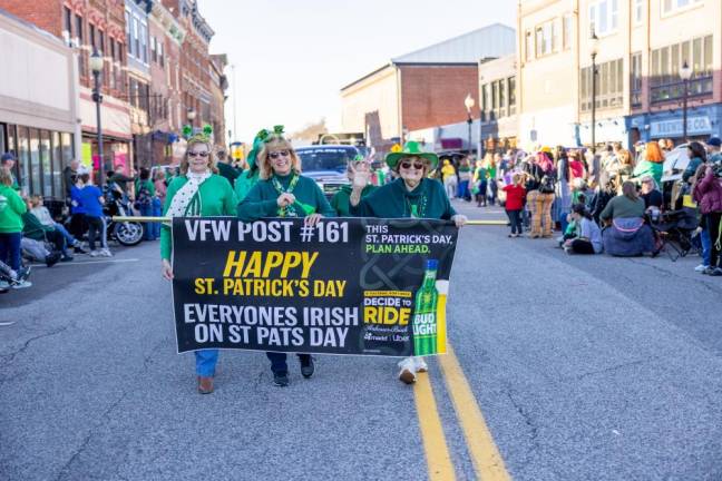 VFW Post #161 at the Port Jervis St. Patrick’s Day Parade on March 3, 2024. Photo by Sammie Finch