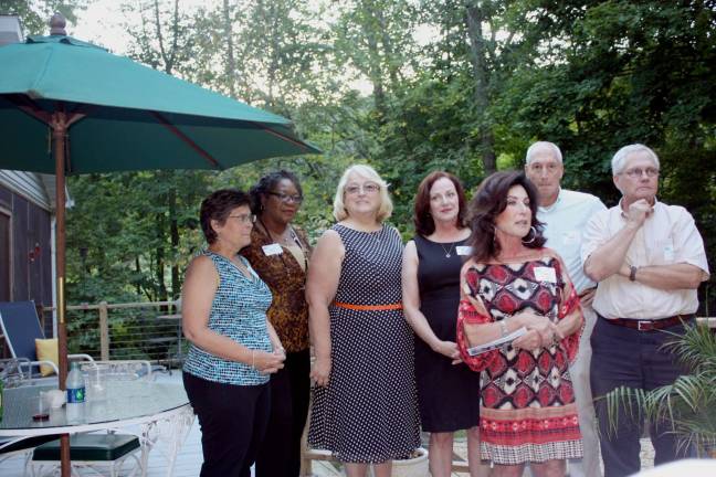 Pike Women for Change want new voices in county government During brief remarks (from left) are candidates Missi Strub, Diane Hinson, Denise DeGraw Fey, Kelle Hankins, Committee Chair Carol Needleman and commissioner candidates Dave Ruby, Steve Guccini (Photo by Linda Fields)