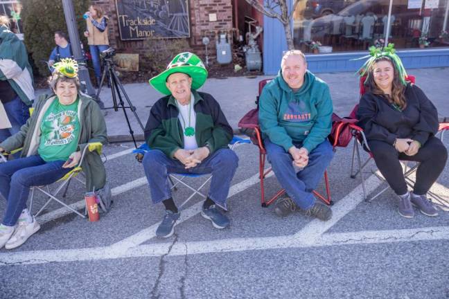 Beverley and Ron Walker of Greenville and Danny and Nicole Hedges of Monroe at the Port Jervis St. Patrick’s Day Parade. Photo by Sammie Finch