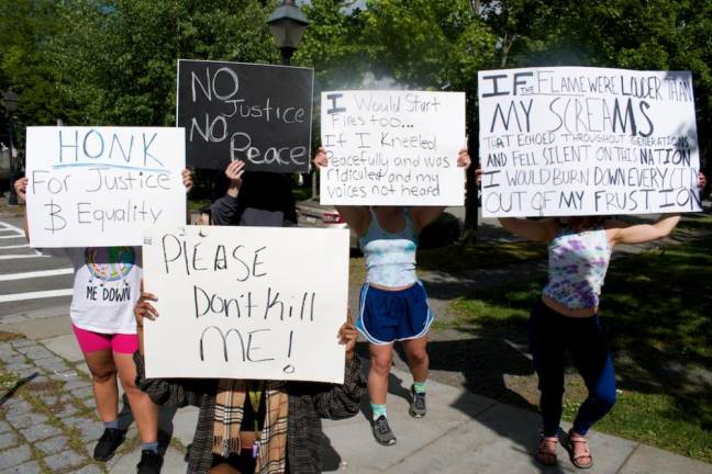 Young people joined the protest in Milford (Photo courtesy of David Richard)