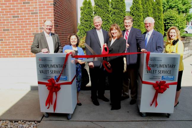 Ray Price Motors supports Pocono Medical Center Participating in the “ribbon cutting” pictured from left: Ray Price; Lynn Price; Walter Price, Ray Price Motors; Kathleen E. Kuck, President/CEO, Pocono Health System; William Cramer, Chairman, PMC Capital Campaign Committee; Stephen J. Cunningham, Sr. Vice President, Chief Business Development Officer, PHKevin Crain, Director, Security & Safety, PHS; and Jane A. Kanyock, Director of Development, Pocono Health Foundation.