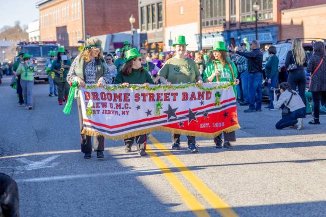 Broom Street Band at the Port Jervis St. Patrick’s Day Parade on March 3, 2024. Photo by Sammie Finch