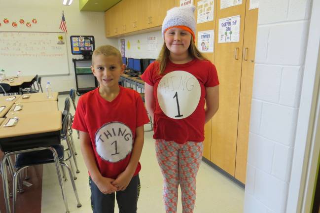 Seuss on the loose at DVES Cole Weston and Josalyn Legato (Photo by Peggy Snure)