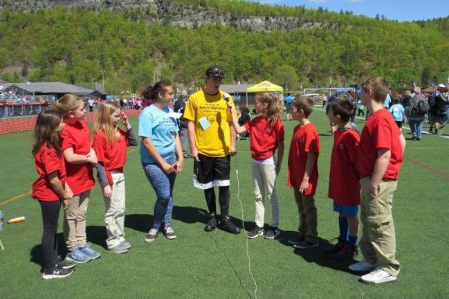 Special Olympics comes to DV Erica Daddario and Alex Ford really enjoy the Special Olympics and are involved in sports. From left: Scarlett Weir, Mia Purdon, Ryan O’Connor, Erica Daddario, Alex Ford, Adrianna Buchanan, Nixon Kameen, Ty Bates, and Jason King