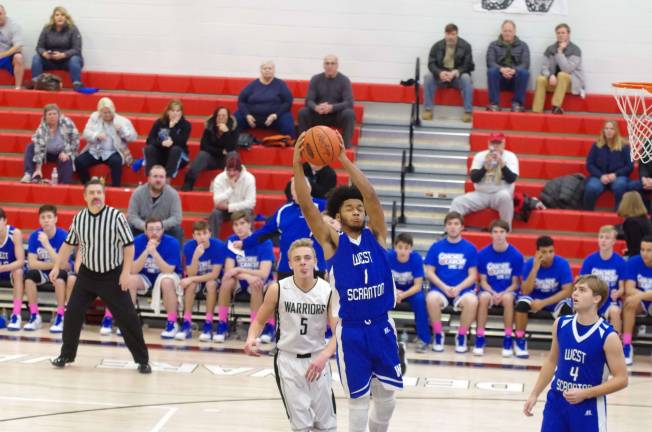 Delaware Valley Warriors meet West Scranton Invaders in 'Court Battle' West Scranton’s DaShawn Minnick grabs a rebound. (Photo by George Leroy Hunter)