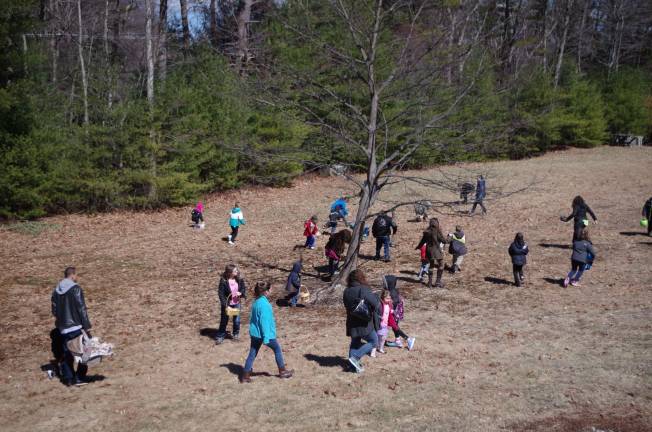 Easter egg hunt Easter egg hunters on the prowl.