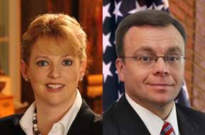 DA candidates exchange barbs ahead of primary Challenger Kelly Gaughan and incumbent Ray Tonkin (Photos provided by candidates' campaigns)