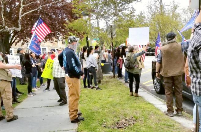 Protesters in front of the Pike County Courthouse (Photo by Ken Hubeny Sr.)