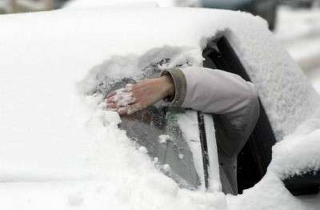 Before setting out on those snowy roads Don't wait until you're on the road to clear your windshield! The police say you can get pulled over and fined if you don't have a clear view all the way around.