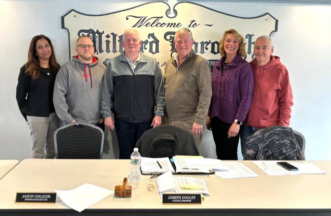 L-R: Sharmie Ford, George Lutfy, Pete Cooney, Joseph Dooley, Maria Gordon Farrell, and Rich Provenzano. (Not shown, Councilmember Doug Manion, who was absent)