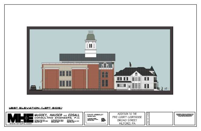 Courthouse annex nears completion Architect's rendering showing west elevation on the left side