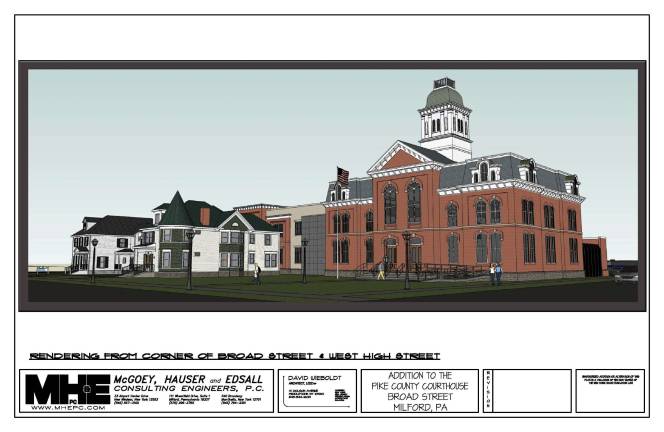 Courthouse annex nears completion Architect's rendering from corner of Broad and West High Street