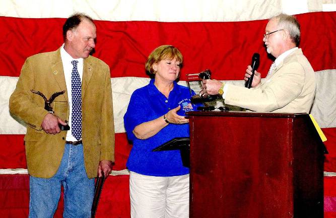 Charlie Vitchers Day Charlie Vitchers and his sister, Veronica were both honored at DVHS ceremonies. Veronica Vitchers Christianson has been the flag's day-to-day custodian. They are pictured with Mayor Fean.