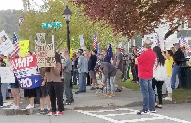 Protest erupts in Milford over governor's shutdown order