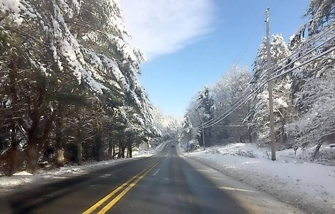 Except for blowing snow from the wind, Milford Road wasn’t a major problem for drivers Monday morning,