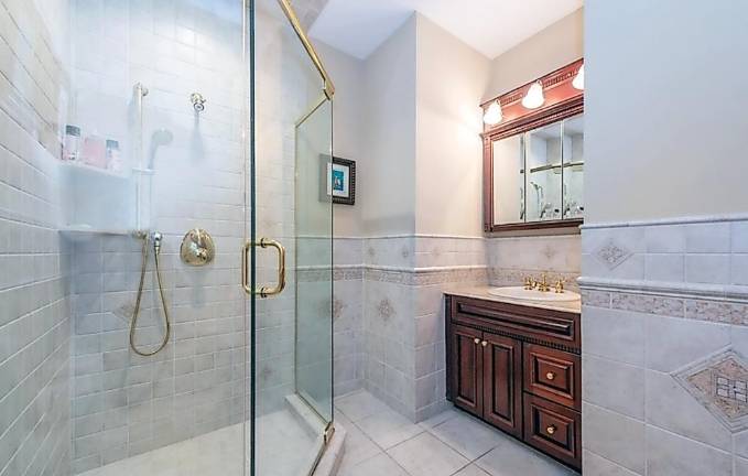 Custom estate includes car charging station, hot yoga room, and frescos Custom estate includes car charging station, hot yoga room, and frescos