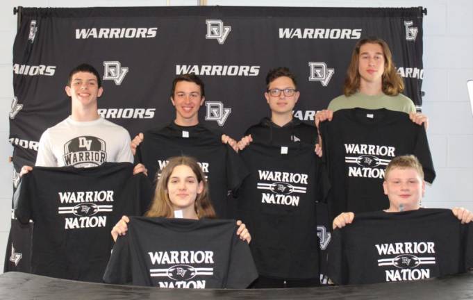 Back row (l-r): Michael Iuzzolino, Kyle Smirman, Owen Ruzanski, and Peter Stanislavsky. Seatred in front are Zoe Nestor and Ryan Eckart.