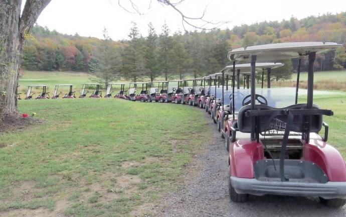 Carts at the Cliff Park Golf Course.