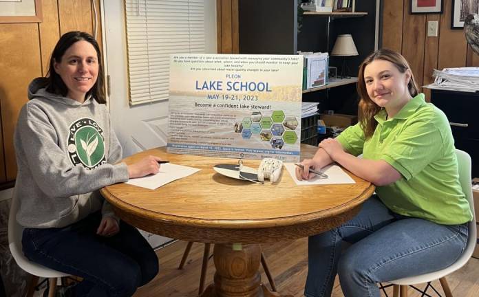 Dr. Beth Norman, Director of Research and Education Lacawac Sanctuary and Natalie Wasilchak, Environmental Educator Lacawac Sanctuary.