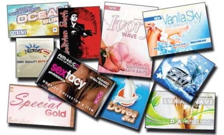 Bath salts are not what they seem Some of the ways "bath salts" are packaged for sale in gas stations and convenience stores.