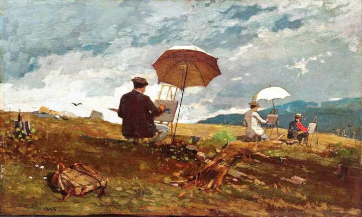 Winslow Homer’s “Artists Sketching in the White Mountains” (1868).