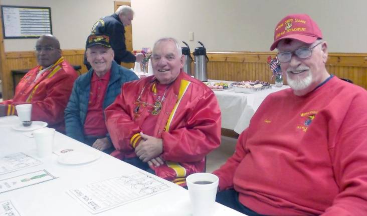 Retired veterans (from left): Sgt. Rob Taylor, Corporal Tom McDonald, Sgt. Burt Weinstein, and Corporal Gary Brink