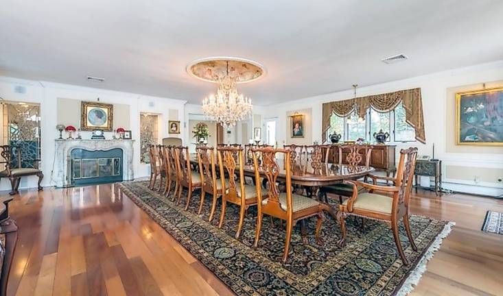 Custom estate includes car charging station, hot yoga room, and frescos Custom estate includes car charging station, hot yoga room, and frescos