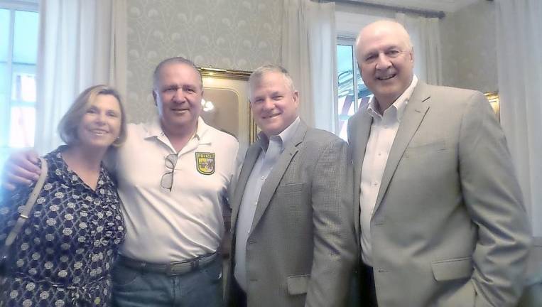 From left: Susan and Fred Weber, borough councilman Joe Dooley, and Scott Smith (Photo by Frances Ruth Harris)