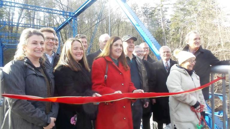 Preparing to cut the ribbon