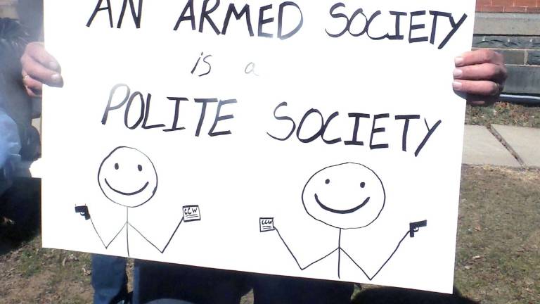 Second Amendment group rallies to counter gun control march Second Amendment group rallies to counter gun control march