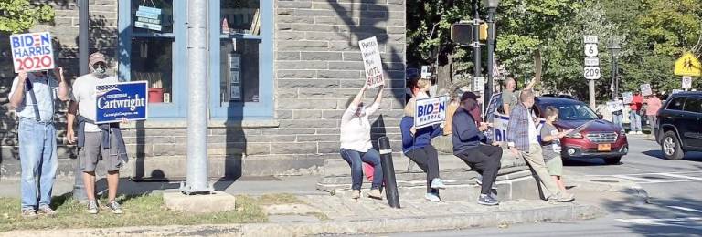 Biden supporters rally in Milford