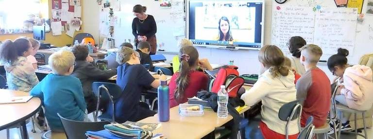 Mrs. Kudrich’s class talks online with Giavanna Grein of the World Wildlife Fund's Wildlife Crime and Traffic Coalition to End Wildlife Trafficking Online.