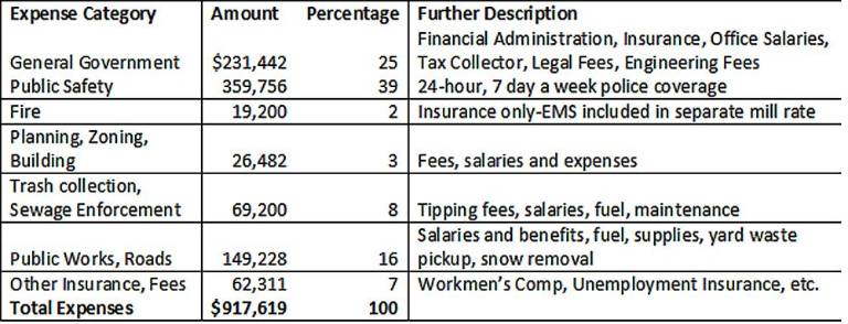 Council approves Milford Borough budget for 2021 Expenses broken down by category