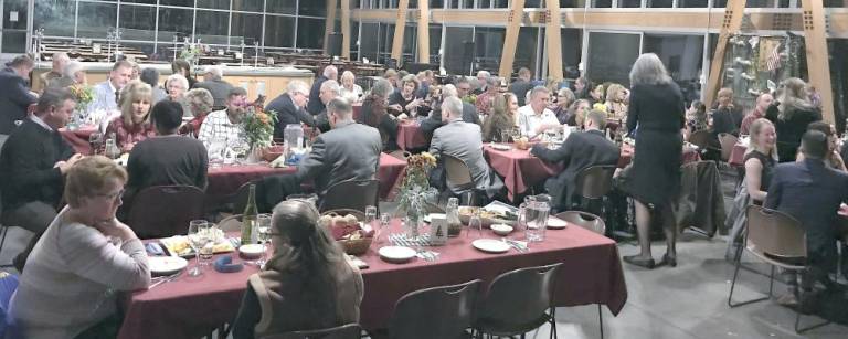 About 100 library supporters gathered Nov. 2 at the Pocono Environmental Education Center.