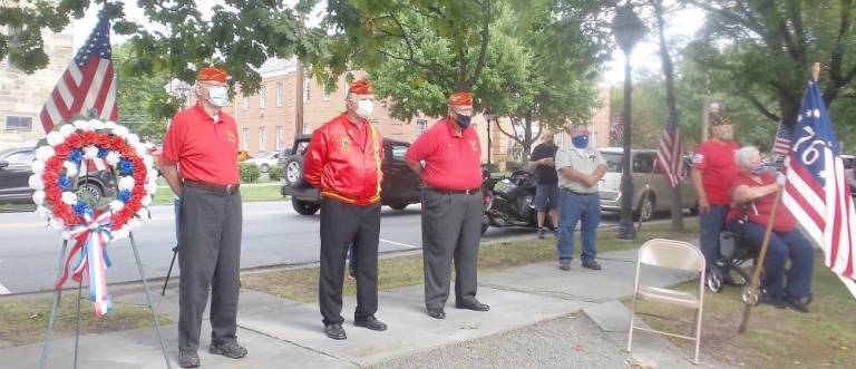 The 9/11 remembrance ceremony is soon to begin (Photo by Frances Ruth Harris)