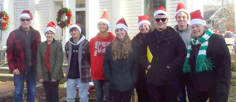 The Presby Players as they get ready to sing in front of the Community House (Photo by Frances Ruth Harris)