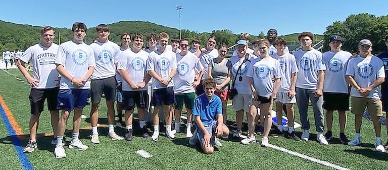 On the turf with the Sparta football team and Unified Sports (Photo by Laurie Gordon)