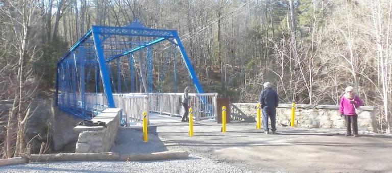 The newly refurbished Mott Street Bridge