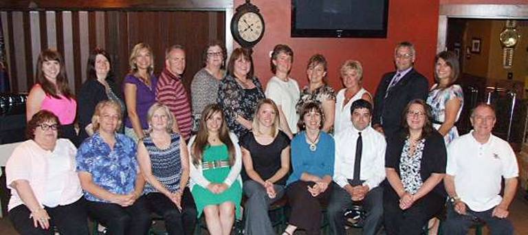 The Dime Bank celebrates employee milestones Photo provided Those who were honred at the dinner with years of tenure in brackets are pictured from left: (back row) Harmony Schmitt (5), Linda Calabro (15), Deborah Unflat (15), Tom Didato (10), Donna Vogel (10), Cheryl Bancroft (5), Julene McGraw (20), Janette Davis (20), Eileen Jaggars (30), Bryan Rupp (10) and Meghan Gibbons (5). (front row) Connie Wilson (10), Suzanne Mansfield (15), Patricia Bakos (10), Victoria DiGiuseppe (5), Alesha Popolillo (5), Pam Kerber Gehman (20), Chase Holl (5), Amy Burke (10), Larry Bush (10). Not present: Jaimie Fiebiger (5), Danielle Tigue (5), Lacey Churmblo (10), Mary Carol Hanis (10) and Jacqueline Saladino (10).