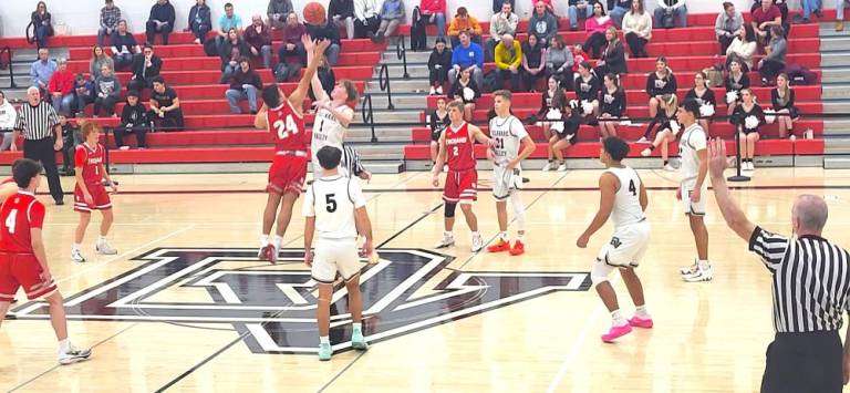 Delaware Valley’s varsity boys’ basketball team plays against North Pocono.