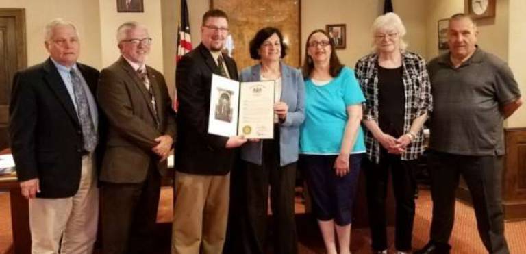 Pike Area Agency on Aging raises awareness of elder abuse, living with Alzheimer’s The Pike County Area Agency on Aging's APPRISE team won the Secretary’s Award for Excellence for 2018 given by the Pennsylvania Department on Aging. The team is pictured accepting the award from state Senator Lisa Baker’s office after being chosen out of all 67 counties in the commonwealth (Photo provided)