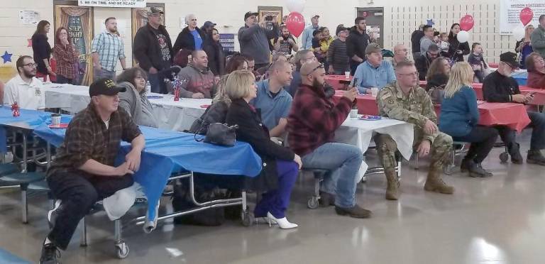 Both veterans and active duty military attended the school appreciation.