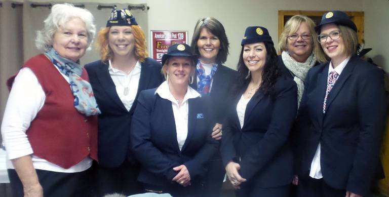 Community gathers to commemorate Veterans Day American Legion Auxiliary Unit 139, Milford (from left): Ann Ryan, Katie Kardel Unit President, Dawn Sansevero, Valerie Wright, Chori Aiello, Donna Burlazzi, and Kelly Lawrence
