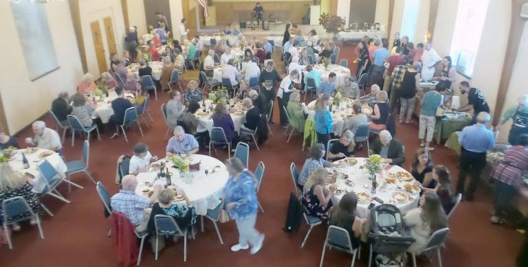 St. Patrick's Hall was filled with the laughter of friends enjoying one another's company.