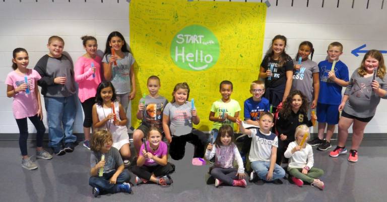 Kindness, above and beyond Back (from left): Isabella Seidel, Anthony Ramos, Jacie Buchanan, Jada Palacios, Makaylee Kalitsnik, Xixi Rosario, Dylan Bannon, Allyson Masone; middle: Safaa Sameeduddin, Caleb Hogan, Aubree Springstead, Mikhei Rosario, JaceThiele, Daisy Olivo Heller; front: Silas Kameen, Peyton Copertino, AbiellaMae Smolinski, Gabriel Sullivan, and Amelia Banach. (Photo by Peg Snure)