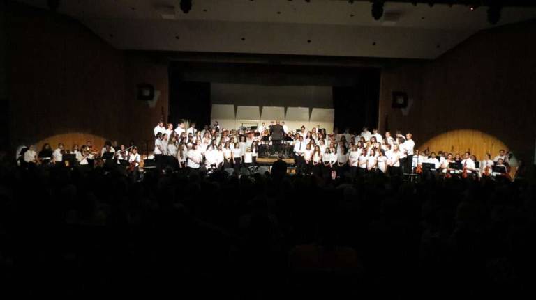 High school ensembles join in year's first performance The combined ensembles (Photo provided)