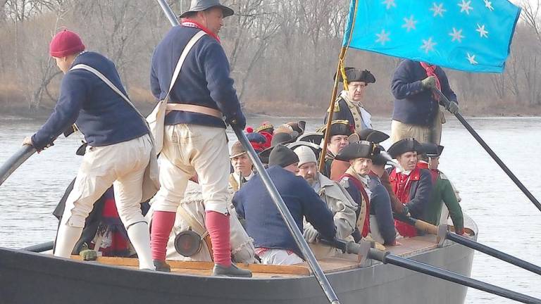 Reenactment of Washington's crossing of Delaware completed Reenactment of Washington's crossing of Delaware completed