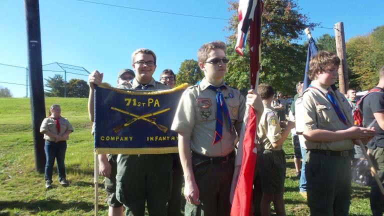 Scouts re-enact the Battle of Walnut Mountain 71st Pennsylvania Infantry (Photo by Frances Ruth Harris)