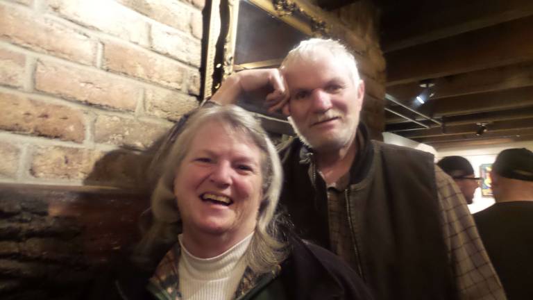 Bringing down the house Susan and Robert Wood were happy to stand during the crowded event (Photo by Frances Ruth Harris)