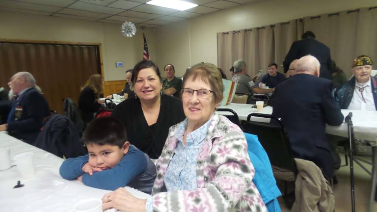 'Our freedom will never be free' Jude Leduc, her grandson Landon, and Lorraine Gregory (Photo by Frances Ruth Harris)